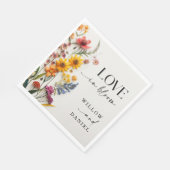 Serviette En Papier Mariage Boho Fleur sauvage de fleurs pressées (Coin)