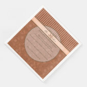 Serviette En Papier Mariage Boho Orange & Brown bande géométrique (Coin)