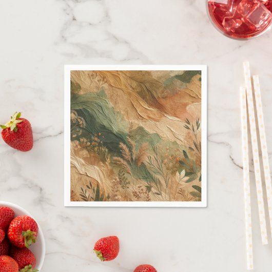 Serviette En Papier Mariage Boho Peach Peach Peach (En situation)