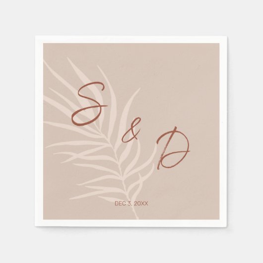 Serviette En Papier Mariage Boho personnalisé (Devant)