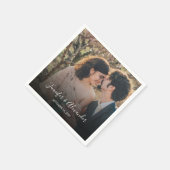 Serviette En Papier Mariage boho photo rustique élégant (Coin)