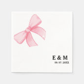 Serviette En Papier Mariage Boho rose rose rose (Devant)
