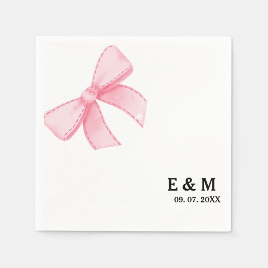 Serviette En Papier Mariage Boho rose rose rose (Devant)