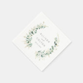 Serviette En Papier Mariage boho rustique eucalyptus vert (Coin)