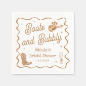 Serviette En Papier Mariage Boots et Bubbly (Devant)