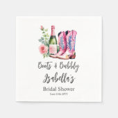 Serviette En Papier Mariage Boots et Bulles Roses (Devant)