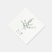 Serviette En Papier Mariage Botanique à Branche Simple Moderne (Coin)