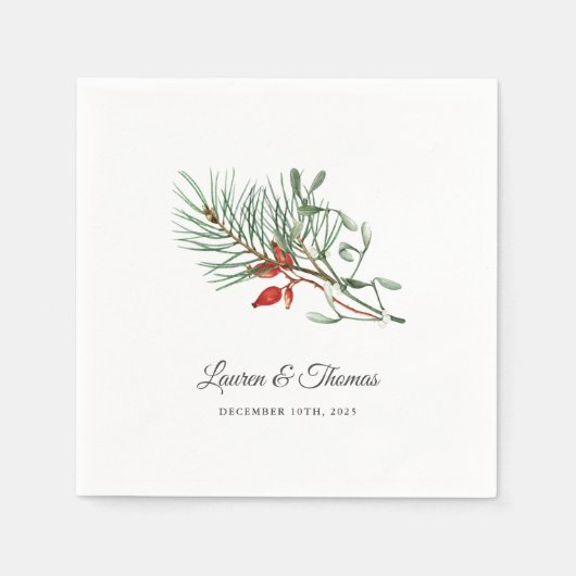 Serviette En Papier Mariage botanique de vacances simple (Devant)