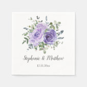 Serviette En Papier Mariage botanique dusty violet Rose Eucalyptus (Devant)