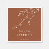 Serviette En Papier Mariage Botanique en terre cuite serviettes (Devant)