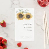 Serviette En Papier Mariage Botanique Florale Tournesol (En situation)