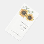 Serviette En Papier Mariage Botanique Florale Tournesol (Coin)
