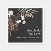 Serviette En Papier Mariage Botanique Gothique Rustique Bohème Noir (Devant)