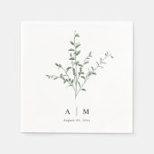 Serviette En Papier Mariage botanique moderne simple (Devant)