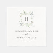 Serviette En Papier Mariage botanique Monogramme (Devant)