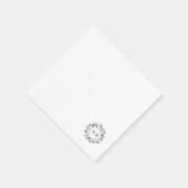 Serviette En Papier Mariage botanique noir blanc (Coin)