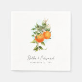 Serviette En Papier Mariage Botanique Orange Napkins (Devant)