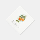 Serviette En Papier Mariage Botanique Orange Napkins (Coin)