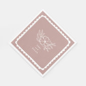 Serviette En Papier Mariage botanique rose floral (Coin)