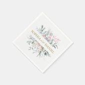 Serviette En Papier Mariage botanique rose pâle à fleurs Eucalyptus (Coin)