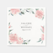 Serviette En Papier Mariage botanique rose vif (Devant)