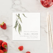 Serviette En Papier Mariage botanique simple d'Eucalyptus (En situation)