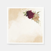 Serviette En Papier Mariage botanique vert beige or (Devant)