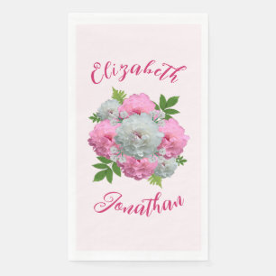 Serviette En Papier Mariage Bouquet de Pivoines