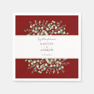 Serviette En Papier Mariage Bourguignon Eucalyptus Ensemble Pour Toujo