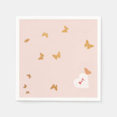 SERVIETTE EN PAPIER MARIAGE BOUTEILLES D'OR (Devant)