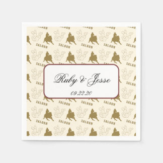 Serviette En Papier Mariage Brown classique du désert occidental