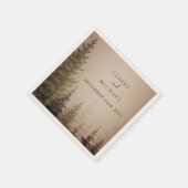 Serviette En Papier Mariage Brown des arbres À feuillage persistant (Coin)