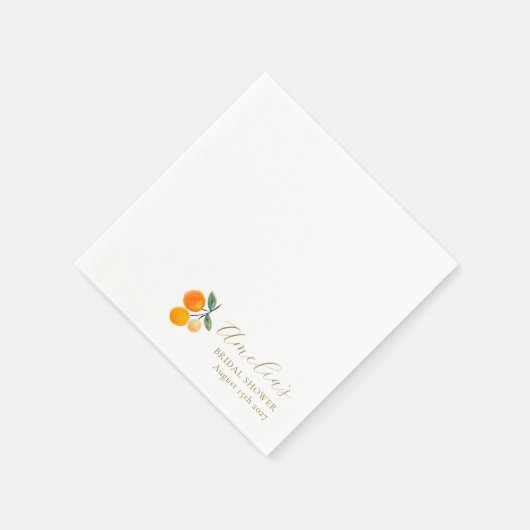 Serviette En Papier Mariage Brunch Noces Personnalisé Aquarelle Citron (Coin)