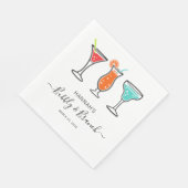 Serviette En Papier Mariage Bubbly et Brunch Script (Coin)