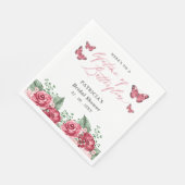 Serviette En Papier Mariage Burgundy à papillons (Coin)