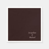 Serviette En Papier Mariage Burgundy Blush Custom Couple Names (Devant)