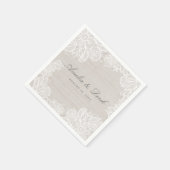 Serviette En Papier Mariage Burlap et Lace (Coin)