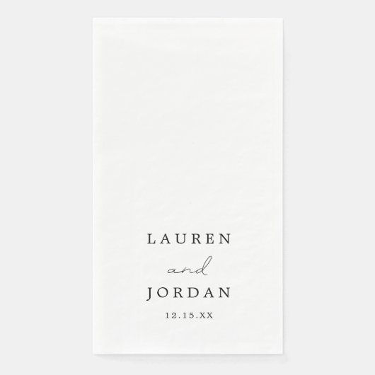 Serviette En Papier Mariage Calligraphié Élégant (Devant)