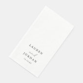 Serviette En Papier Mariage Calligraphié Élégant (Coin)