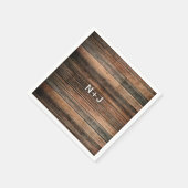 Serviette En Papier Mariage campagnard à grange Brown en bois Patiné r (Coin)