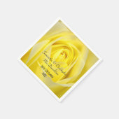 Serviette En Papier Mariage campagnard aux fleurs de rose jaune vif (Coin)