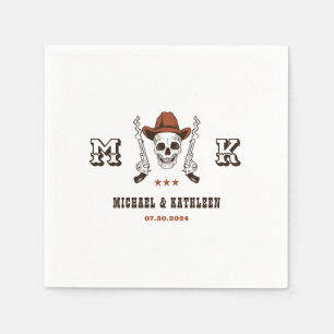 Serviette En Papier Mariage campagnard Boho de Monogramme de Cowboy Ou