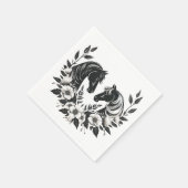 Serviette En Papier Mariage campagnard-Chevaux et fleurs (Coin)