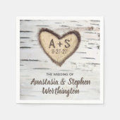 Serviette En Papier Mariage campagnard de Birch Bark Rustique serviett (Devant)