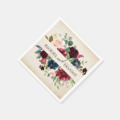 Serviette En Papier Mariage campagnard de Boho Rustique Floral de la m (Coin)