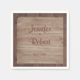 Serviette En Papier Mariage campagnard de bois et de bouleau