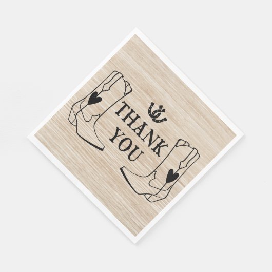 Serviette En Papier Mariage campagnard de démarrage Western Cowboy Mer (Coin)