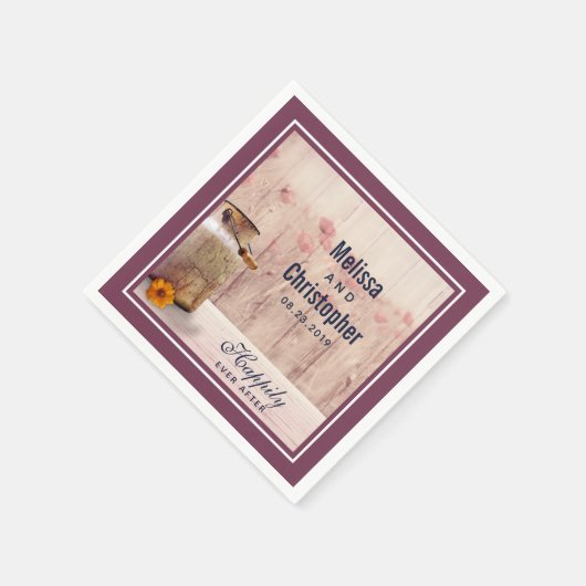 Serviette En Papier Mariage campagnard de lait rustique (Coin)