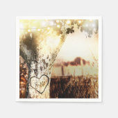 Serviette En Papier Mariage campagnard d'éclairage rustique de l'arbre (Devant)