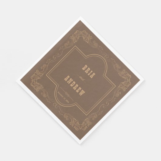 Serviette En Papier Mariage campagnard élégant (Coin)